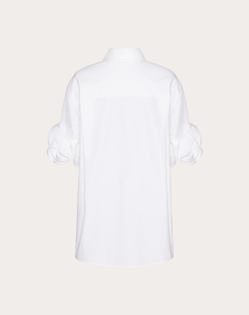 Valentino Handbags Camicia In Compact Popeline per Donna in Nero | Valentino IT Saldi