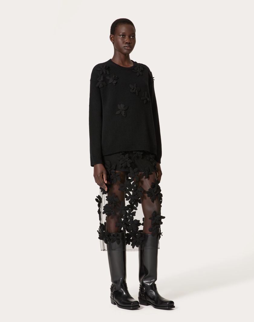 Valentino Handbags Maglia In Lana Ricamata per Donna in Nero | Valentino IT Hotsell