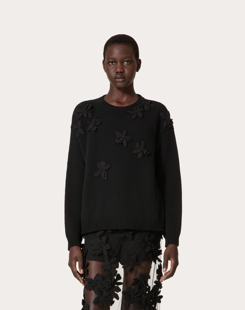 Valentino Handbags Maglia In Lana Ricamata per Donna in Nero | Valentino IT Hotsell