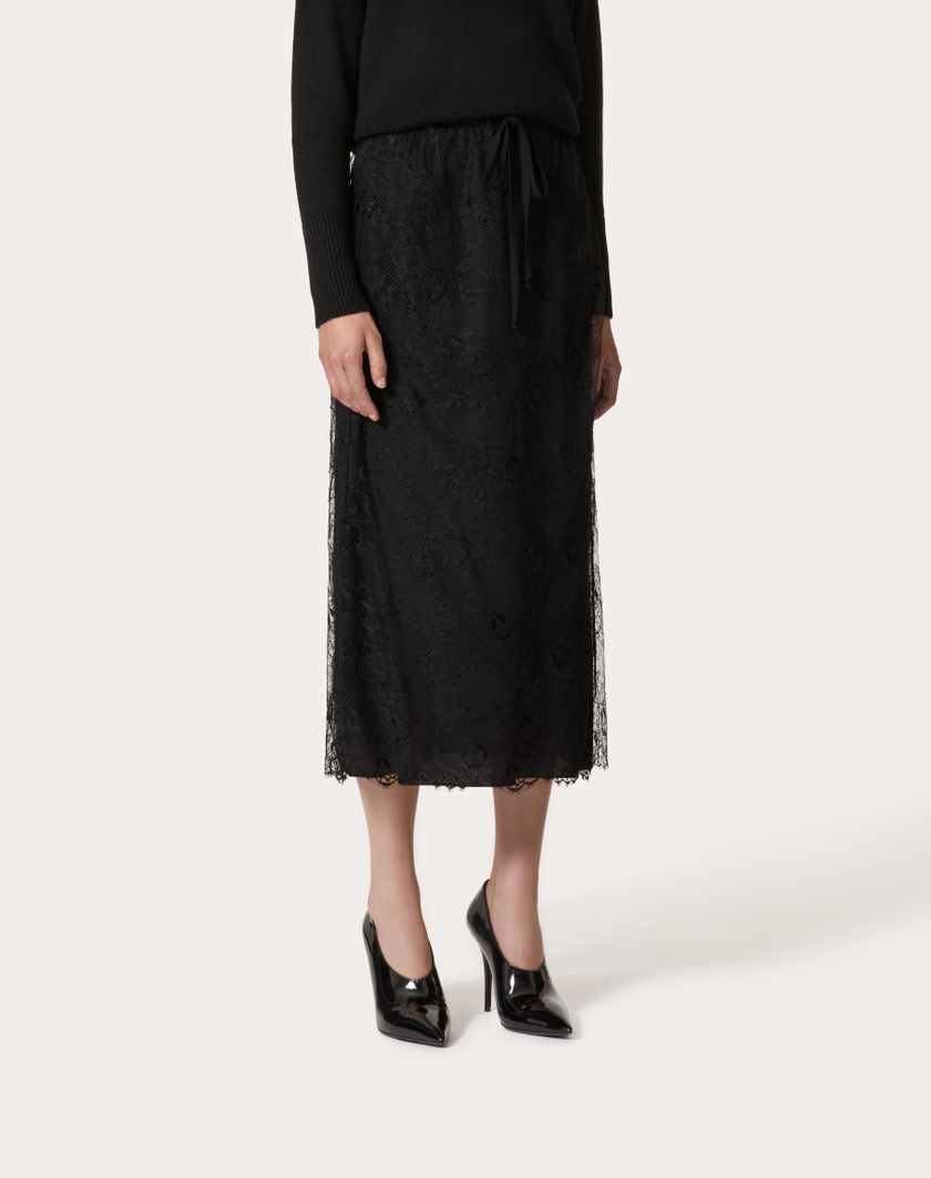 Valentino Handbags Gonna Midi per Donna in Nero | Valentino IT Saldi Di Fabbrica