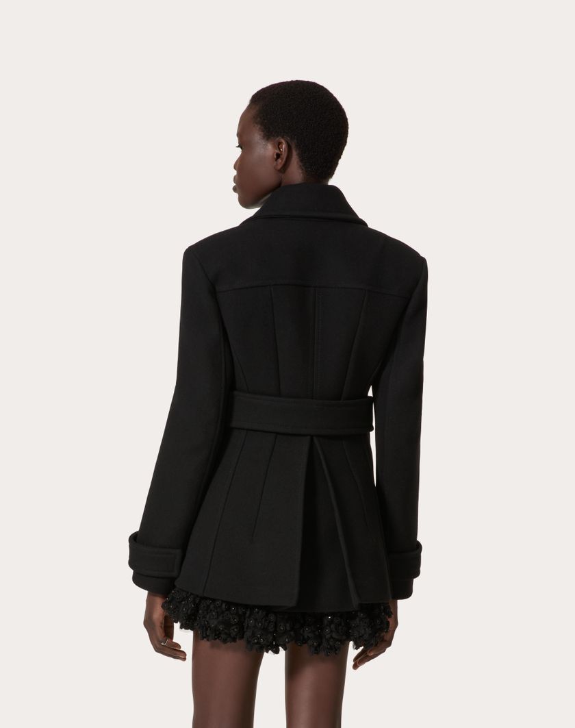 Valentino Handbags Caban In Compact Coat per Donna in Nero | Valentino IT I Più Venduti