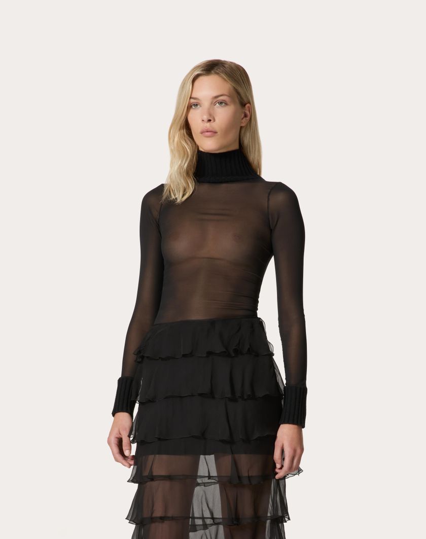 Valentino Handbags T-shirt In Jersey per Donna in Nero | Valentino IT Negozio