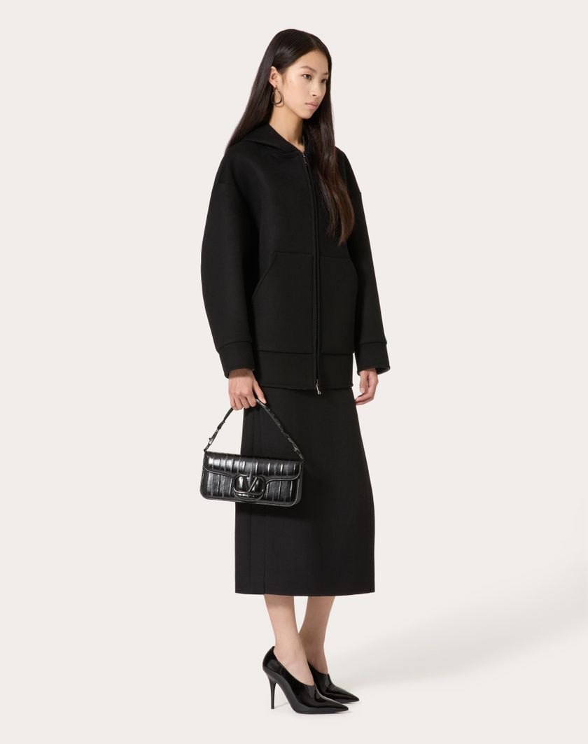 Valentino Handbags Caban In Compact Drap per Donna in Nero | Valentino IT 2025