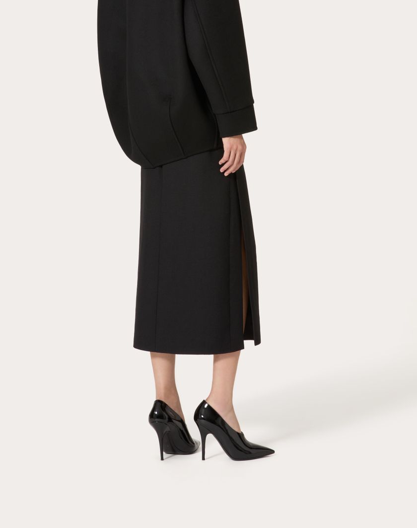 Valentino Handbags Gonna Midi In Grisaille per Donna in Nero | Valentino IT Italy
