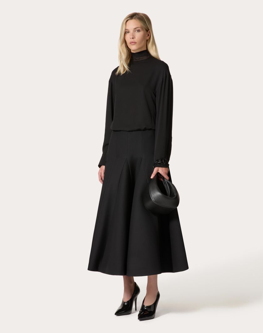 Valentino Handbags Top In Georgette per Donna in Nero | Valentino IT In Linea
