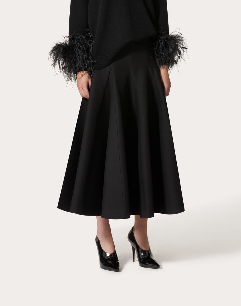 Valentino Handbags Gonna Midi In Crepe Couture per Donna in Nero | Valentino IT Nuovo