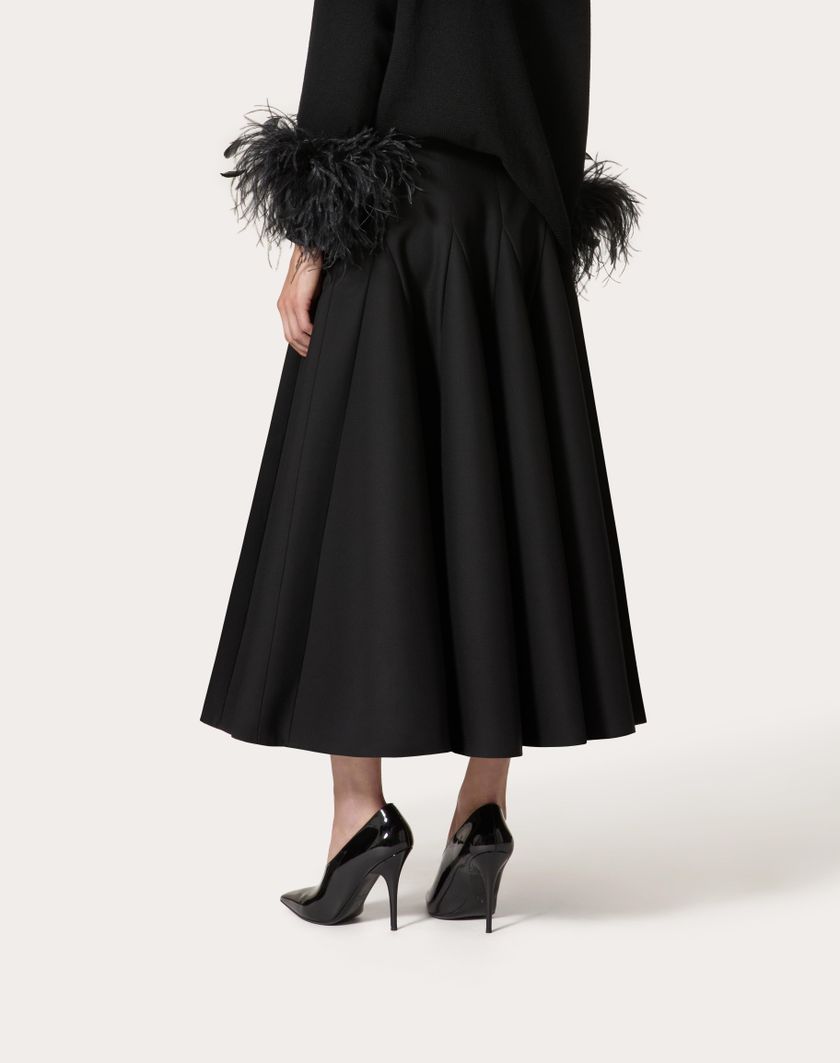 Valentino Handbags Gonna Midi In Crepe Couture per Donna in Nero | Valentino IT Nuovo