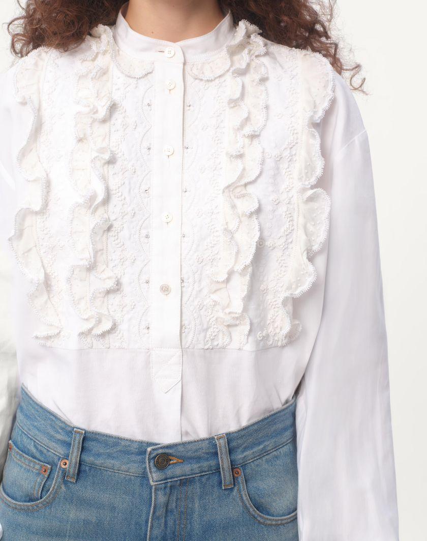 Valentino Handbags Top In Cotone E Lino Ricamato per Donna in Bianco | Valentino IT Soddisfazione Garantita