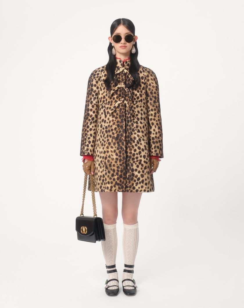 Valentino Handbags Cappotto In Panno Stampato Giaguaro Spots per Donna in Animalier | Valentino IT Fino Al -60%