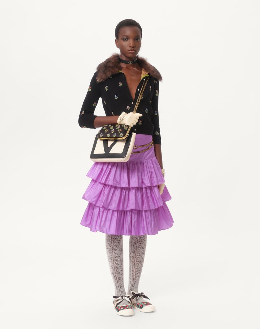 Valentino Handbags Cardigan In Lana Ricamato per Donna in Nero | Valentino IT Shopping Online