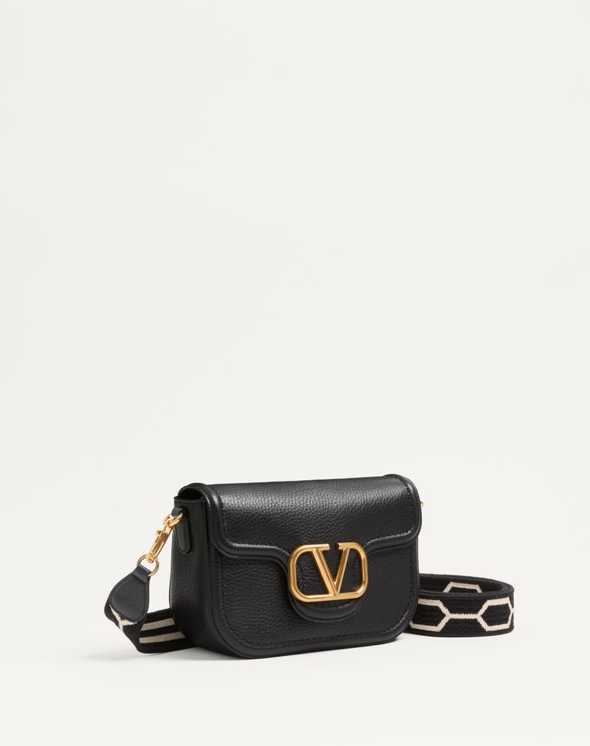 Valentino Handbags Borsa A Spalla Valentino Garavani Alltime In Vitello Granato Con Tracolla Nastro Jacquard per Donna in Nero/bianco | Valentino IT Offerte