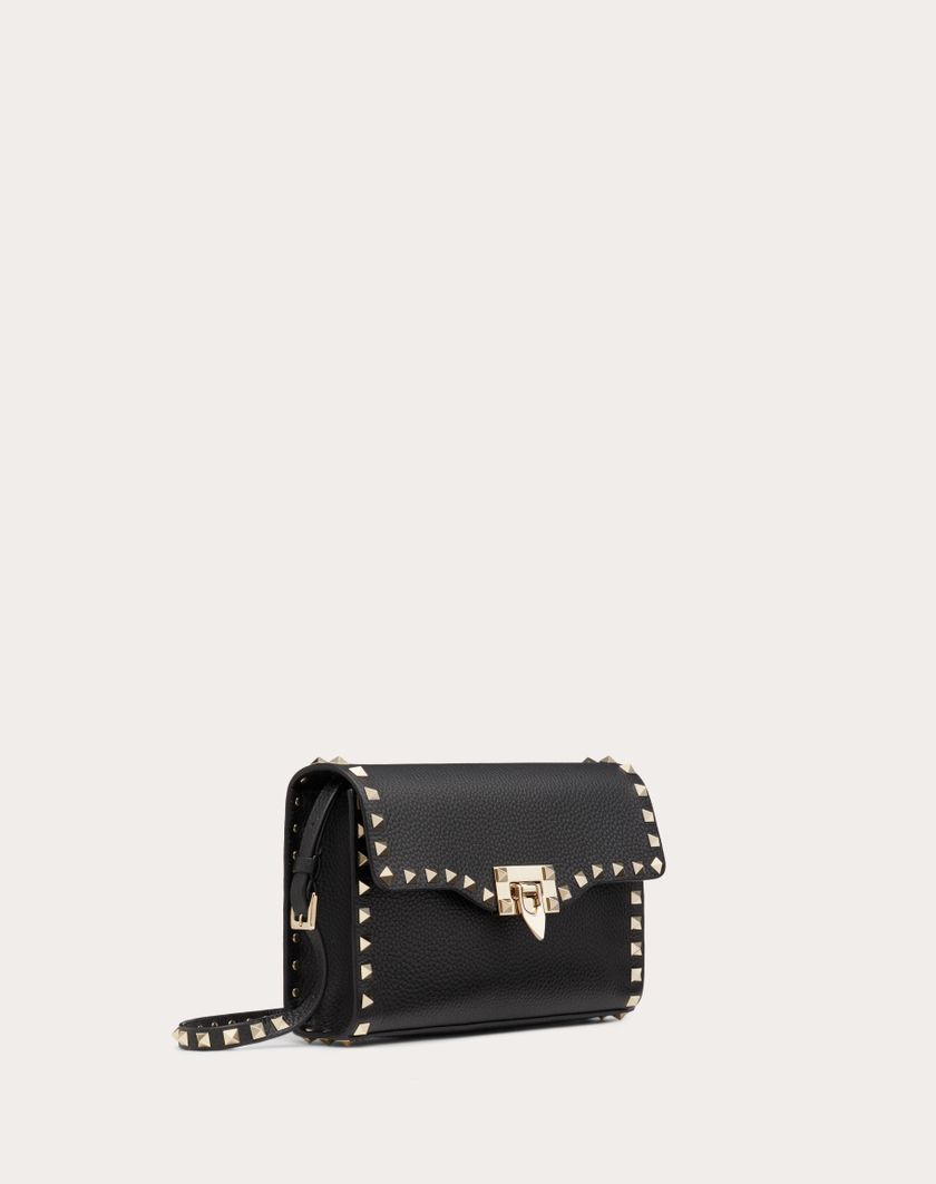 Valentino Handbags Borsa Piccola A Tracolla Rockstud In Vitello Granato per Donna in Mandorla | Valentino IT Nuova