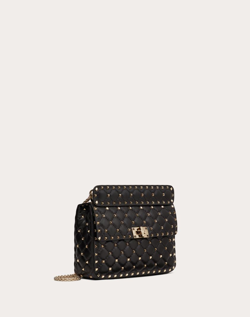 Valentino Handbags Borsa Media Rockstud Spike In Nappa per Donna in Light Ivory | Valentino IT 2025