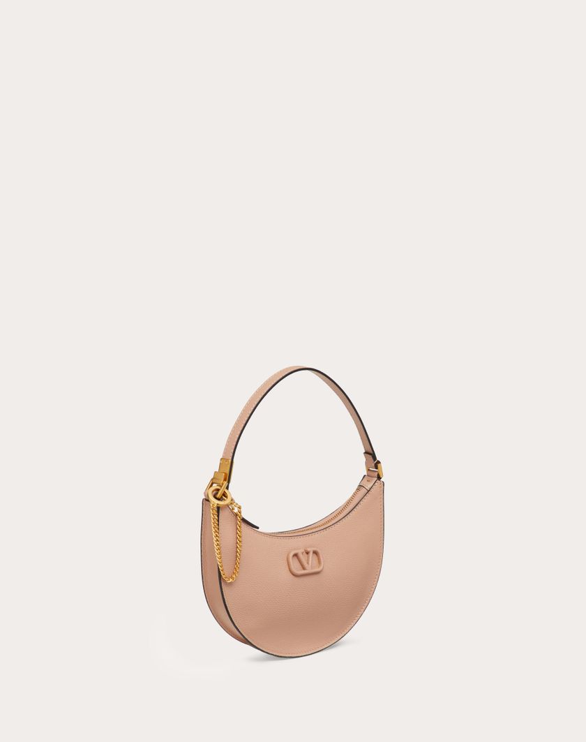 Valentino Handbags Mini Hobo Vlogo Signature In Vitello Granato per Donna in Light Ivory | Valentino IT Spedizione Gratuita