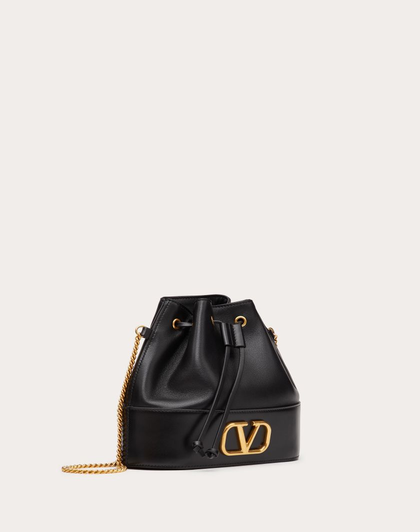 Valentino Handbags Mini Secchiello Con Catena Vlogo Signature In Nappa per Donna in Rose Cannelle | Valentino IT Qualità Garantita