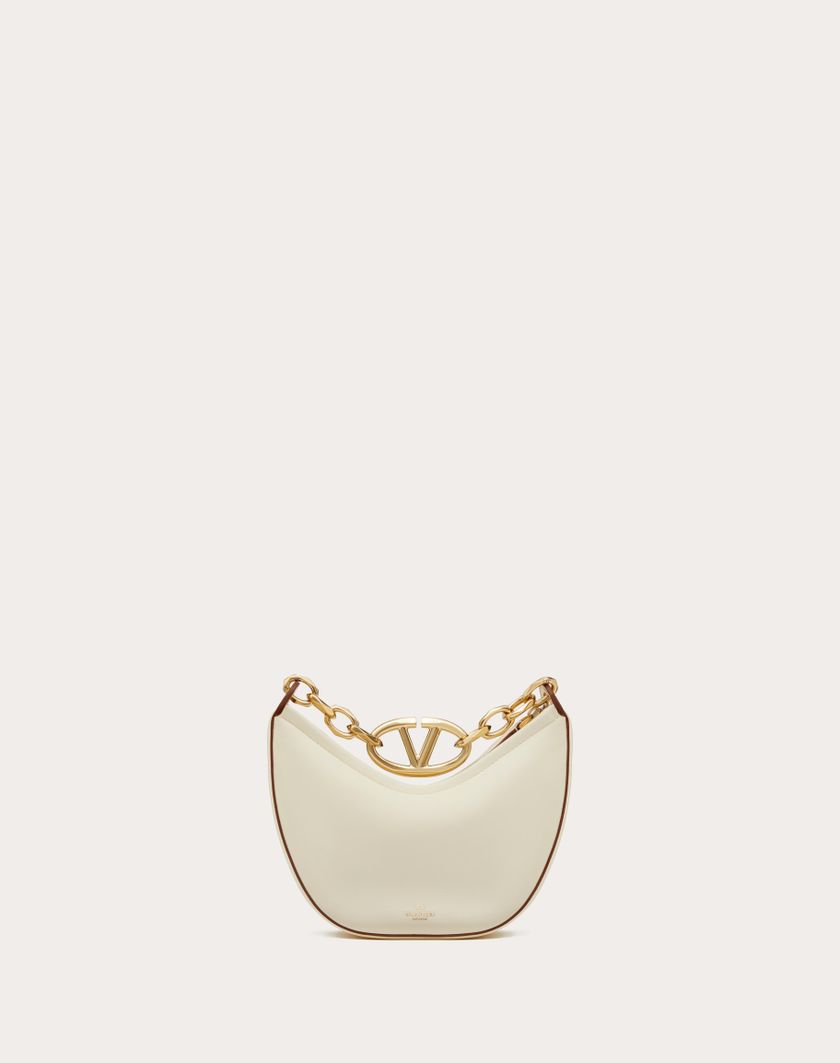 Valentino Handbags Mini Hobo Vlogo Moon Bag In Nappa Con Catena per Donna in Nero | Valentino IT Affare Del Giorno