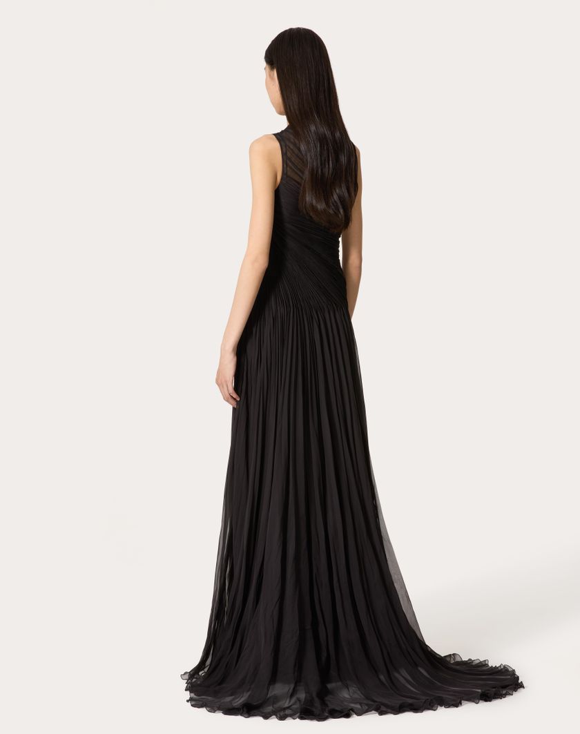 Valentino Handbags Gown In Chiffon per Donna in Nero | Valentino IT Convenienza