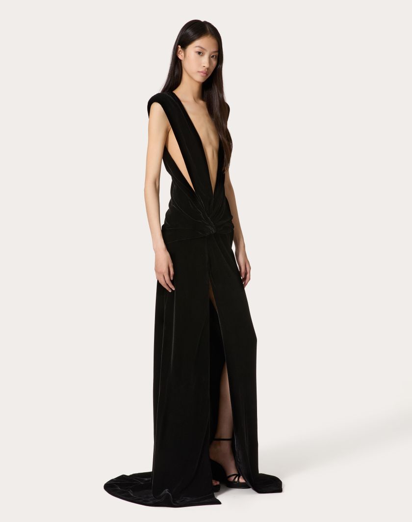 Valentino Handbags Gown In Velluto per Donna in Nero | Valentino IT Novità