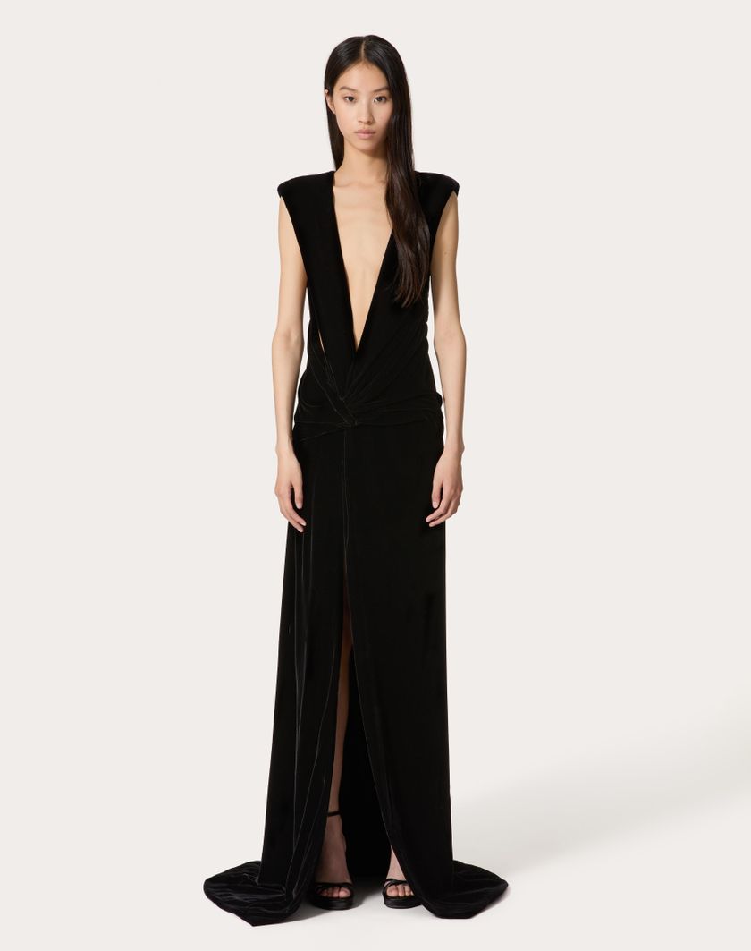 Valentino Handbags Gown In Velluto per Donna in Nero | Valentino IT Novità