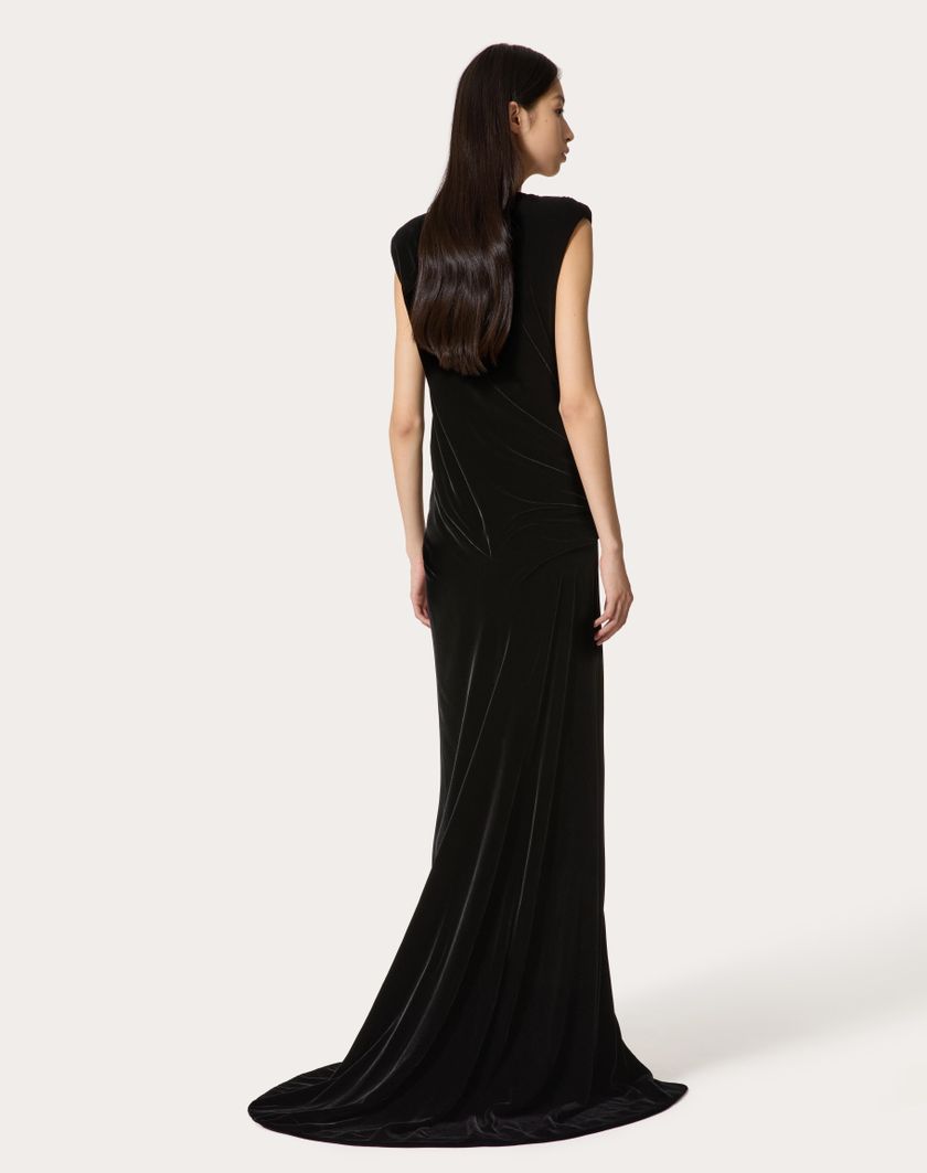 Valentino Handbags Gown In Velluto per Donna in Nero | Valentino IT Novità