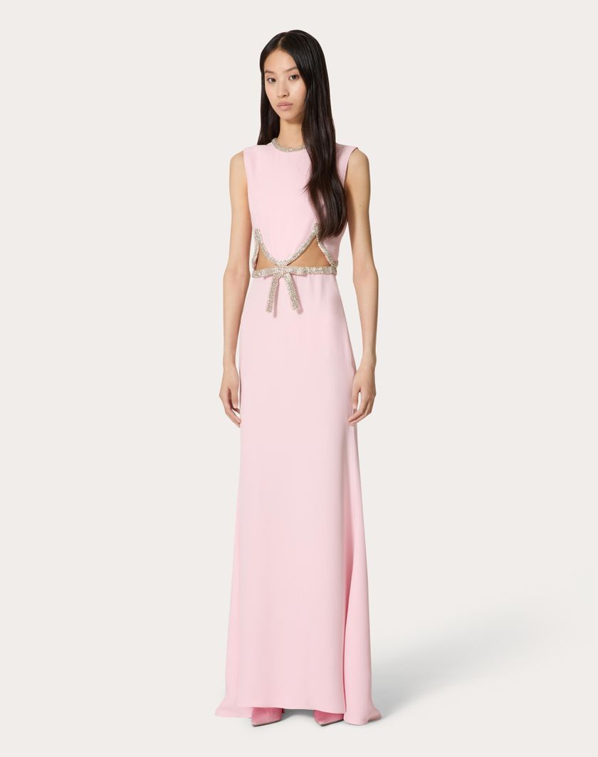 Valentino Handbags Abito Da Sera In Cady Couture Ricamato per Donna in Comfit | Valentino IT Online