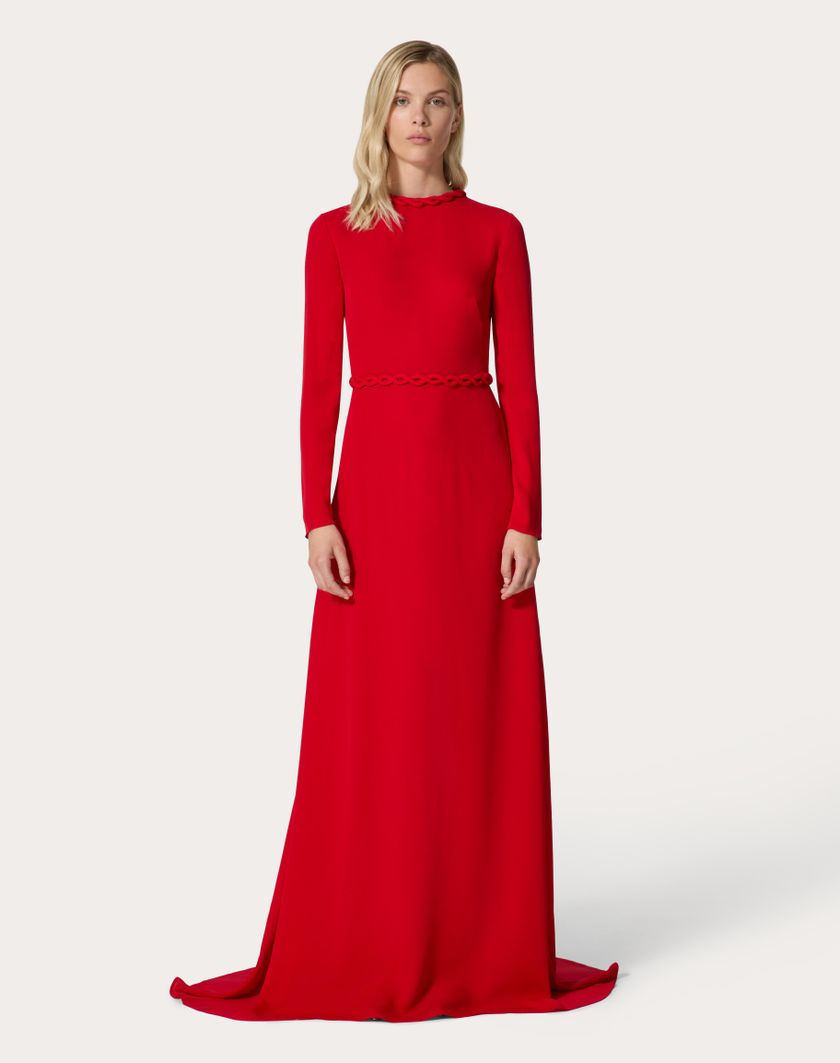 Valentino Handbags Abito Da Sera In Georgette Double per Donna in Rosso | Valentino IT Saldi