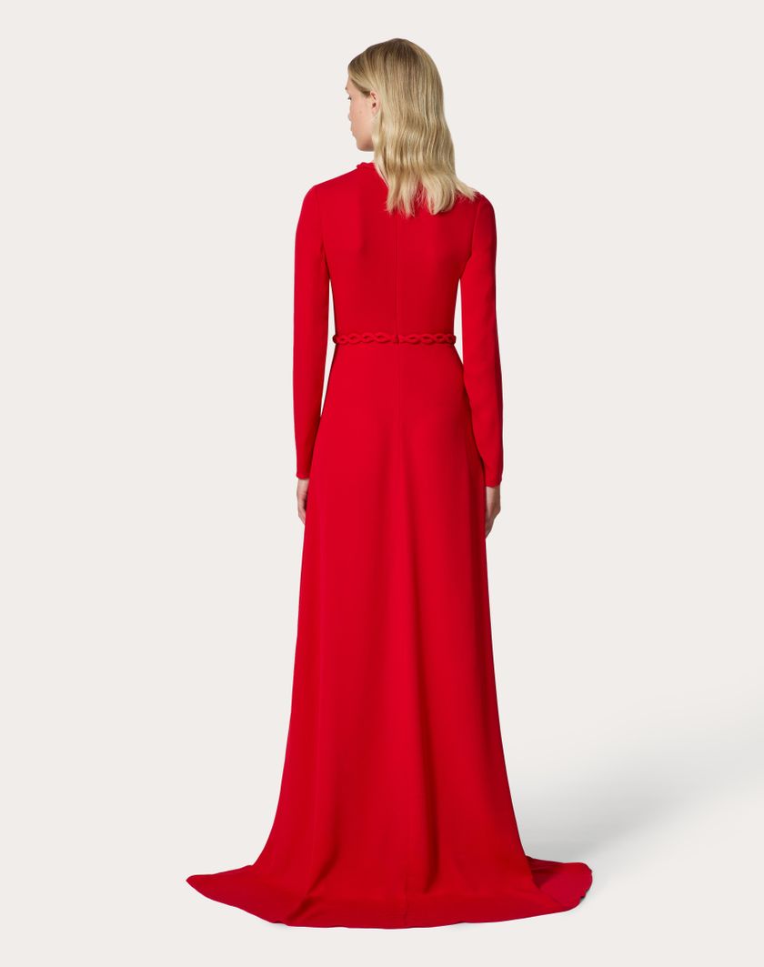 Valentino Handbags Abito Da Sera In Georgette Double per Donna in Rosso | Valentino IT Saldi
