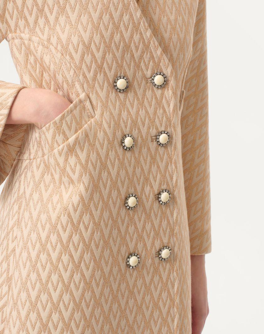 Valentino Handbags Cappotto In Lurex Jacquard Toute La V per Donna in Betulla/oro | Valentino IT Hotsell