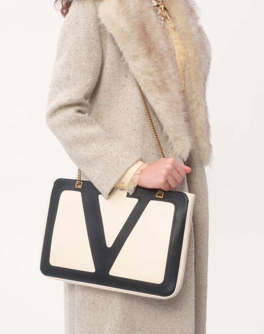 Valentino Handbags Cappotto In Textured Wool per Donna in Cammello/avorio | Valentino IT Vendita Economica