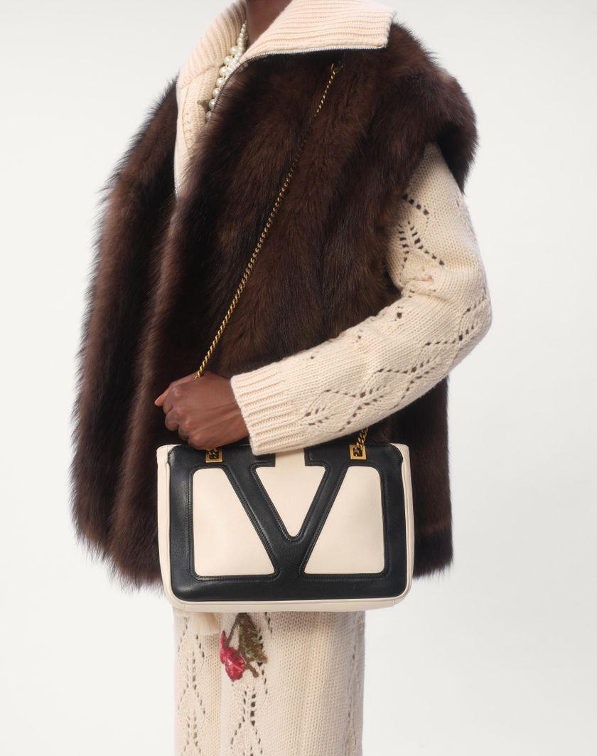 Valentino Handbags Gilet In Shearling per Donna in Marrone | Valentino IT Saldi Di Fabbrica