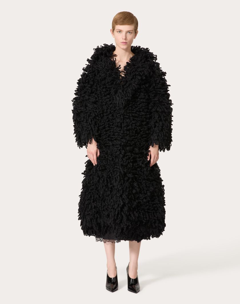Valentino Handbags Cappotto In Maglia Di Lana per Donna in Nero | Valentino IT Negozio