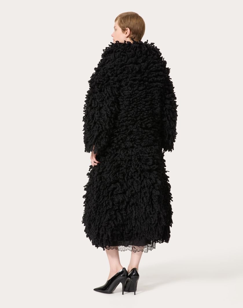 Valentino Handbags Cappotto In Maglia Di Lana per Donna in Nero | Valentino IT Negozio