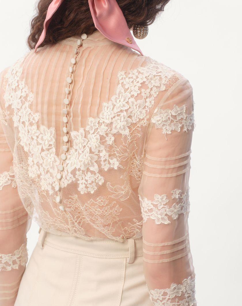 Valentino Handbags Top In Dentelle Motivo Roses per Donna in Avorio | Valentino IT Qualità