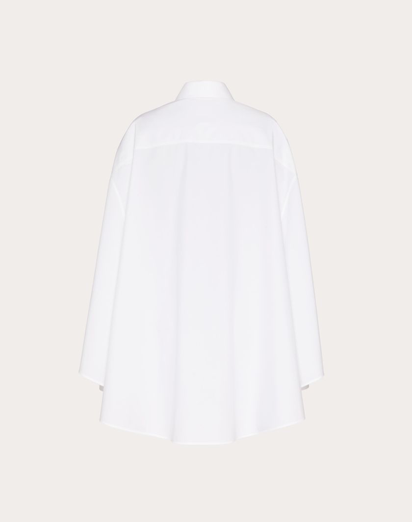 Valentino Handbags Camicia In Sartorial Popeline per Donna in Bianco | Valentino IT Online Outlet