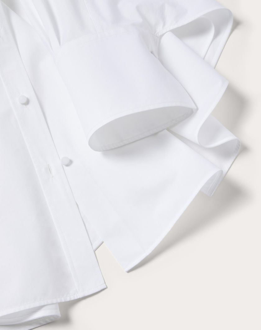 Valentino Handbags Camicia In Sartorial Popeline per Donna in Bianco | Valentino IT Online Outlet