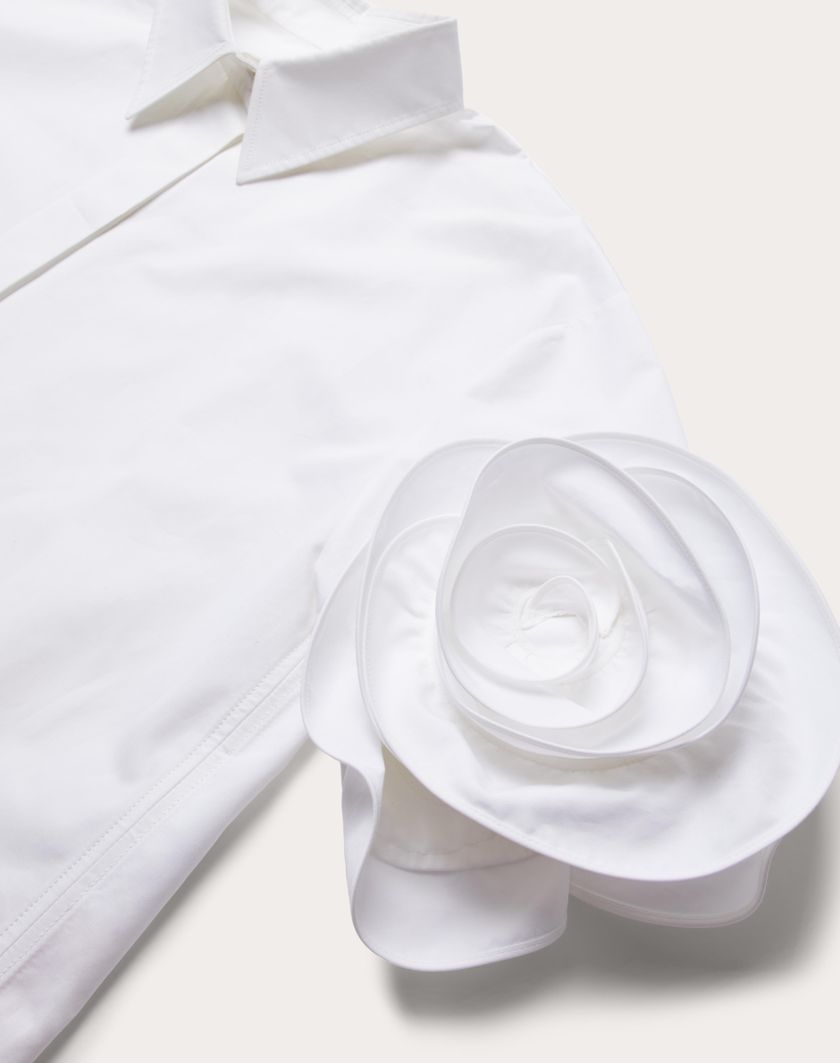 Valentino Handbags Camicia In Compact Popeline per Donna in Bianco | Valentino IT Bestseller