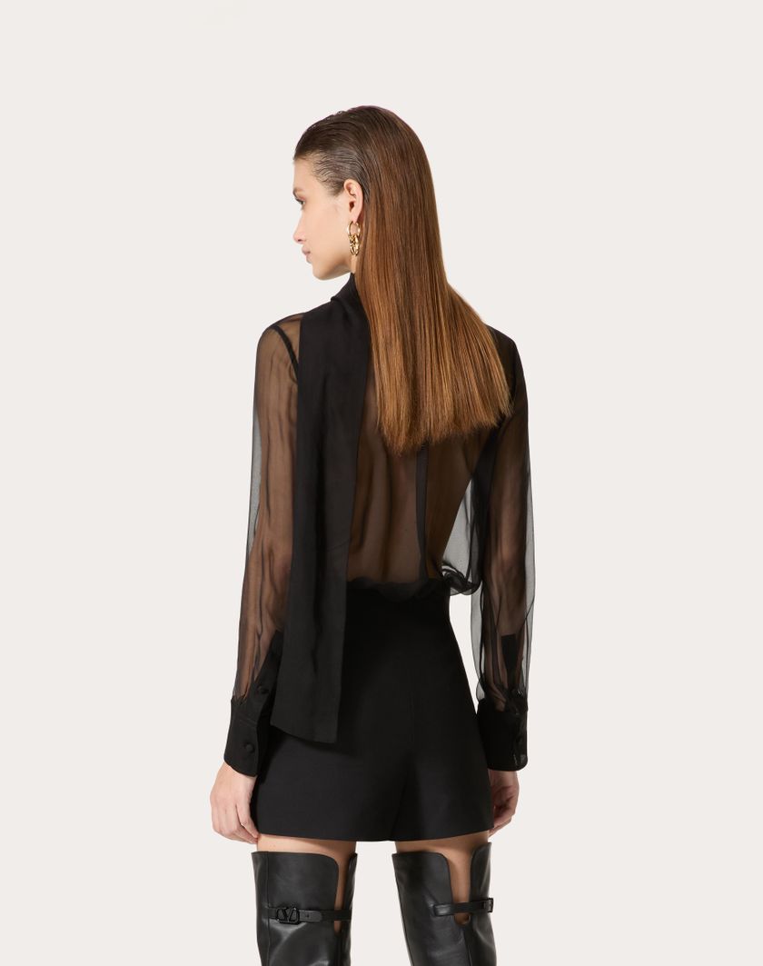 Valentino Handbags Camicia In Chiffon per Donna in Nero | Valentino IT Prezzo basso