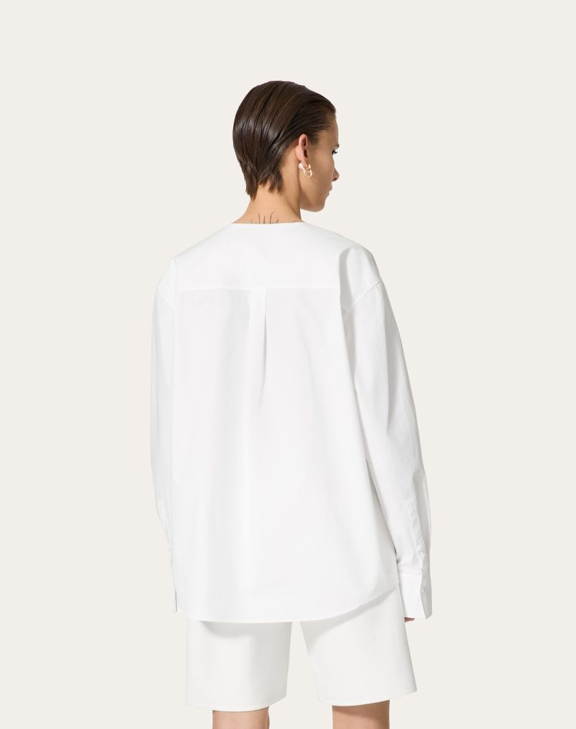 Valentino Handbags Top In Cotton Popeline per Donna in Bianco | Valentino IT Rilascio limitato