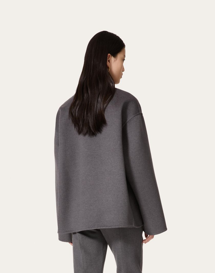 Valentino Handbags Top In Compact Drap per Donna in Grigio Scuro | Valentino IT ACQUISTA ORA