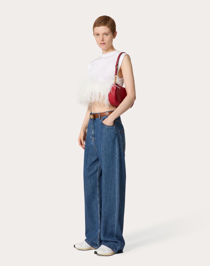Valentino Handbags Top In Jersey Cotton per Donna in Bianco | Valentino IT Ultimo giorno