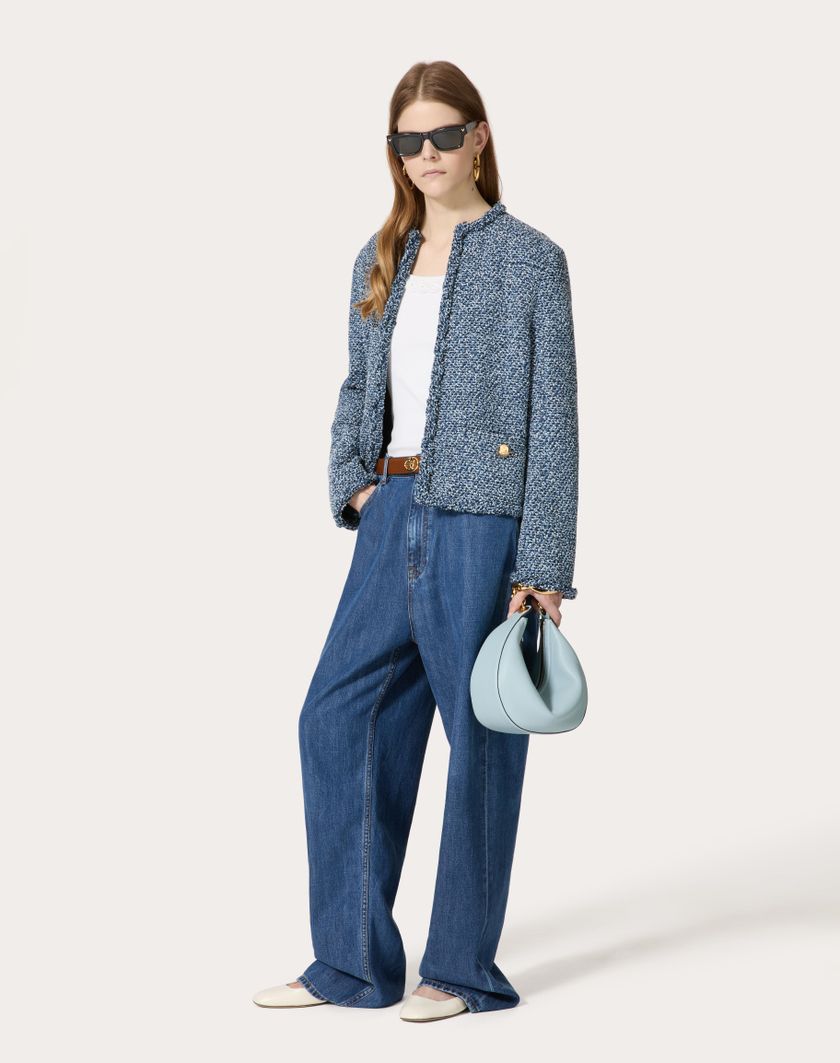 Valentino Handbags Top In Cotton Rib Ricamato per Donna in Bianco | Valentino IT Promozione temporanea