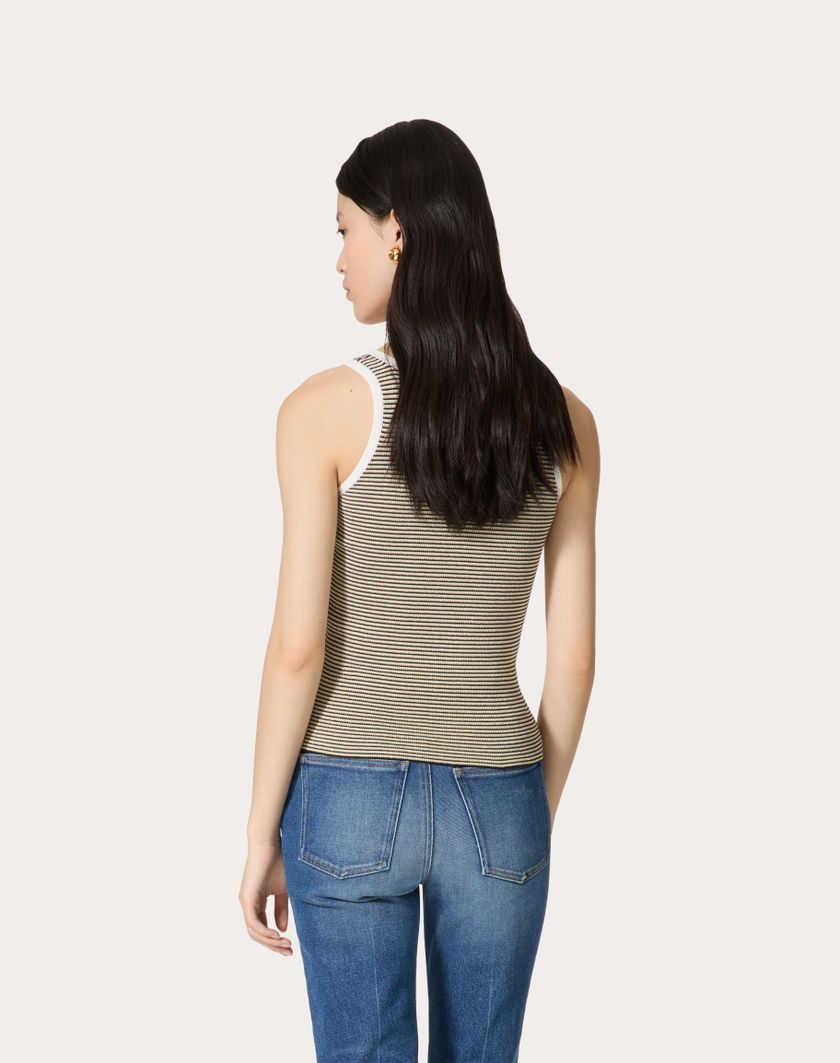 Valentino Handbags Top In Cotone E Lurex per Donna in Navy/avorio/oro | Valentino IT Fino al 50% di sconto