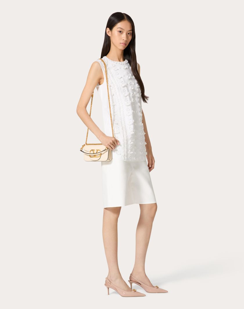 Valentino Handbags Top In Compact Popeline Ricamato per Donna in Bianco | Valentino IT Fino al 60% di sconto