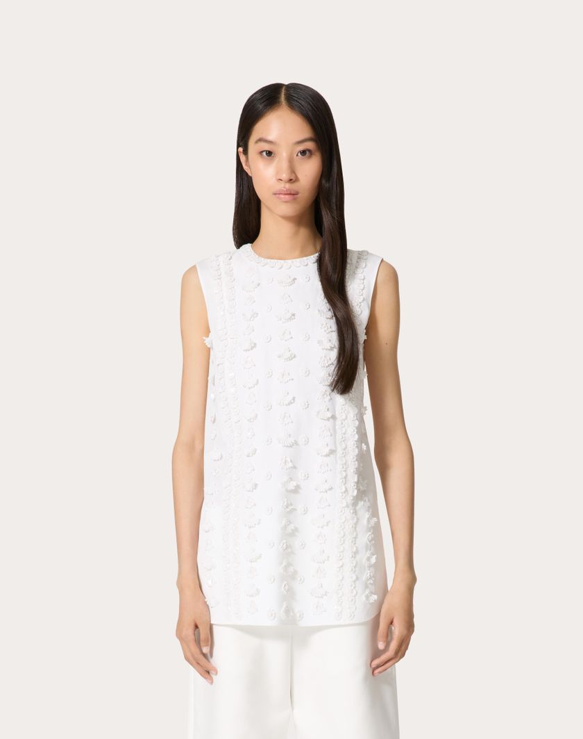 Valentino Handbags Top In Compact Popeline Ricamato per Donna in Bianco | Valentino IT Fino al 60% di sconto