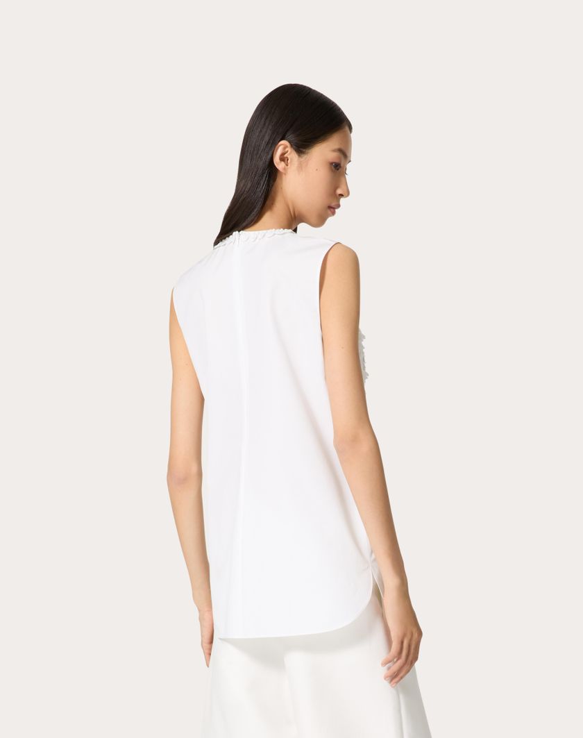 Valentino Handbags Top In Compact Popeline Ricamato per Donna in Bianco | Valentino IT Fino al 60% di sconto