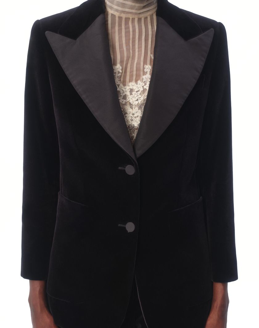 Valentino Handbags Blazer In Velluto per Donna in Nero | Valentino IT Sostegno trimestrale