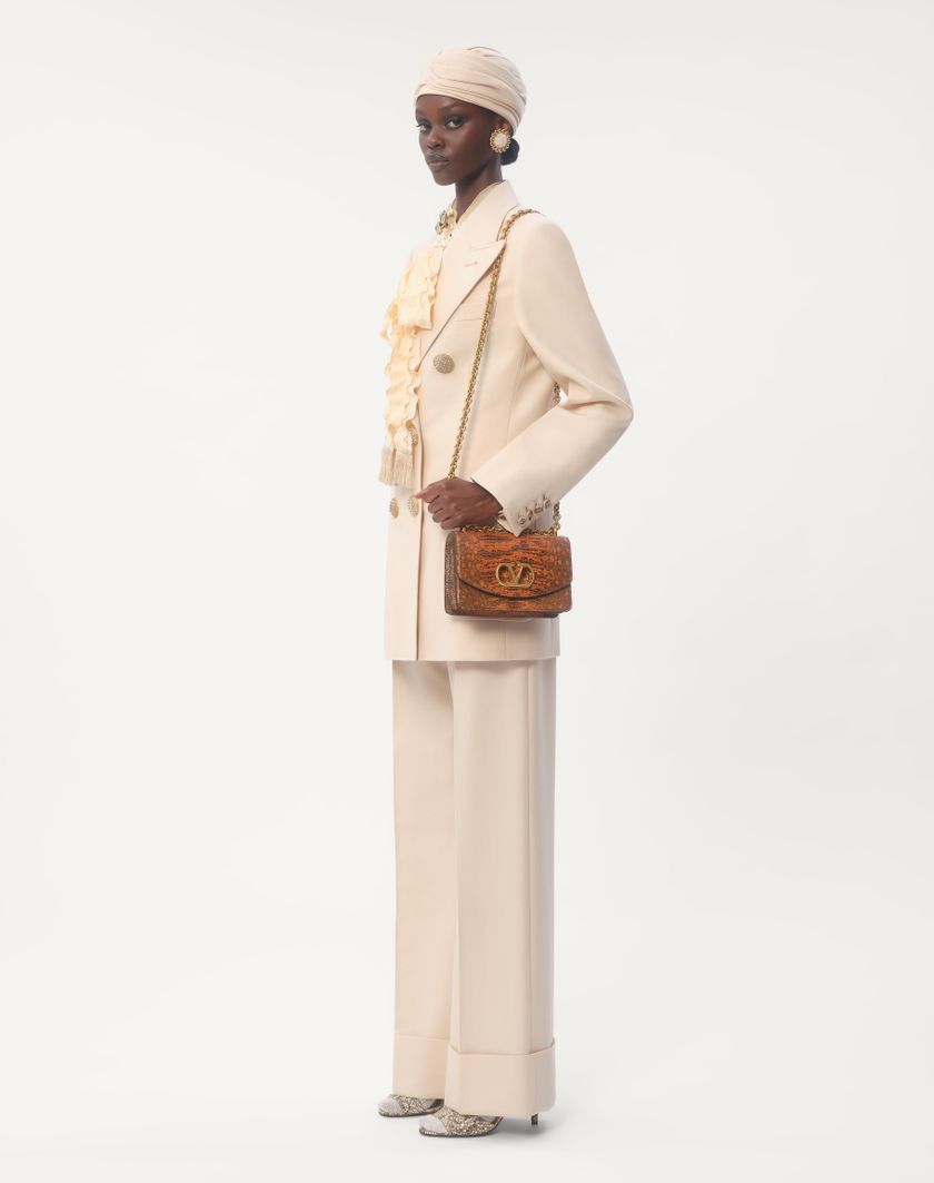Valentino Handbags Blazer In Diagonal Dry Wool per Donna in Avorio | Valentino IT Solo un giorno rimasto