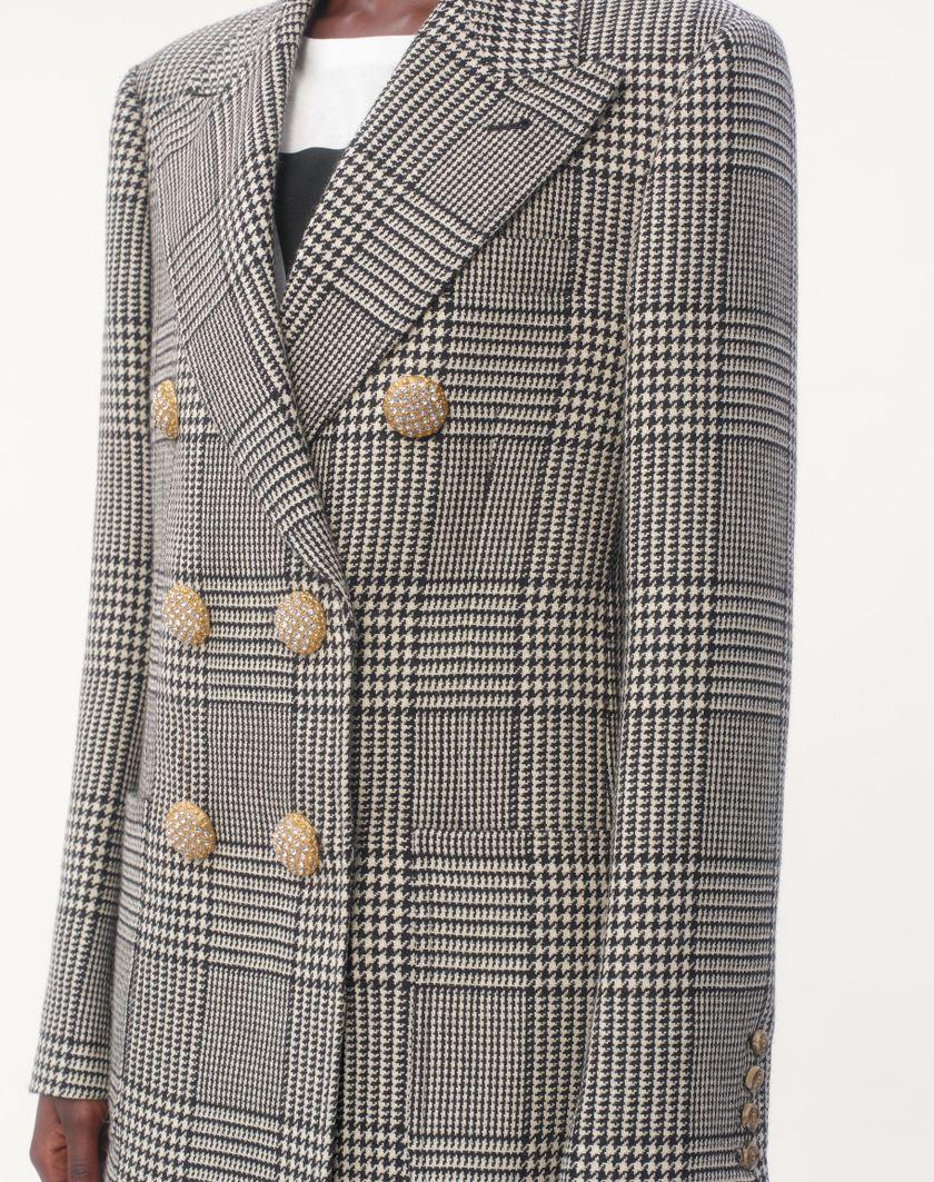 Valentino Handbags Blazer In Pied De Poule Wool per Donna in Avorio/nero | Valentino IT Enormi sconti