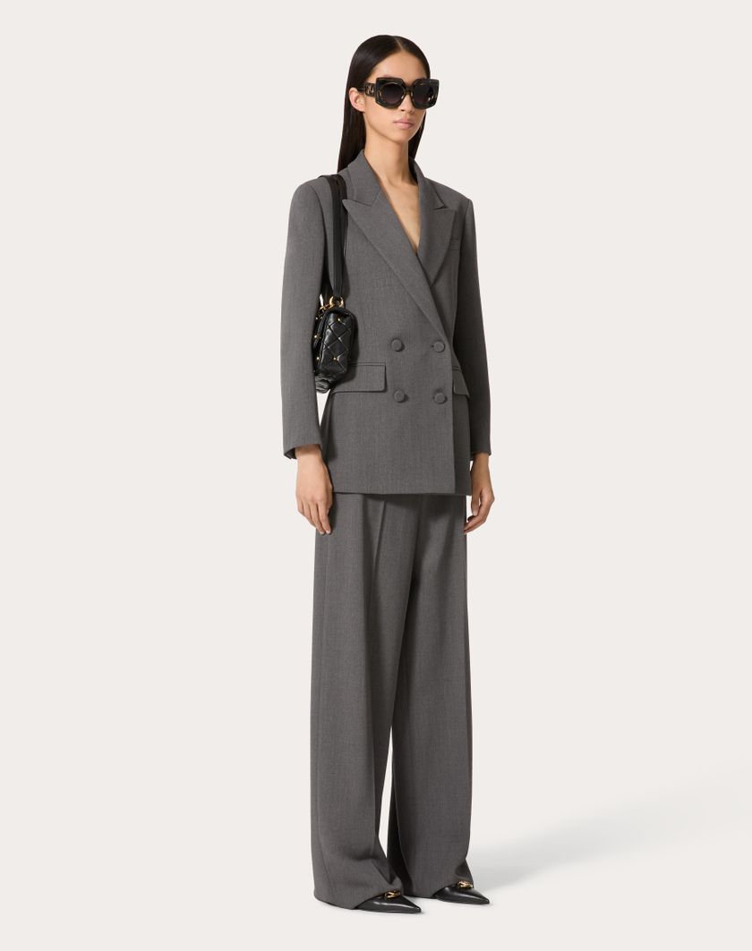 Valentino Handbags Giacca In Active Gabardine per Donna in Grigio | Valentino IT Officina