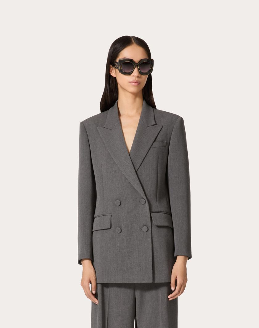 Valentino Handbags Giacca In Active Gabardine per Donna in Grigio | Valentino IT Officina